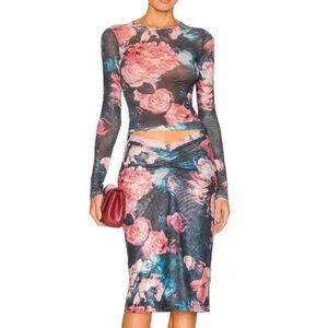 Miaou Power Mesh Set - Roses in size XS